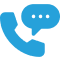 Mask group (65) A blue phone with a speech bubble on it.